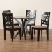 Baxton Studio Karel Modern Beige Fabric and Espresso Brown Finished Wood 5-Piece Dining Set - BSOKarel-Sand/Dark Brown-5PC Dining Set