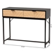 Baxton Studio Jacinth Modern Industrial Two-Tone Black and Natural Brown Finished Wood and Black Metal 2-Drawer Console Table - BSOLC21020901-Wood/Metal-Console Table