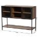 Baxton Studio Cardea Modern Industrial Walnut Brown Finished Wood and Black Metal 2-Door Sideboard - BSOLCF20247-Wood/Metal-Sideboard