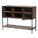 Baxton Studio Cardea Modern Industrial Walnut Brown Finished Wood and Black Metal 2-Door Sideboard - BSOLCF20247-Wood/Metal-Sideboard