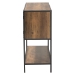 Baxton Studio Cardea Modern Industrial Walnut Brown Finished Wood and Black Metal 2-Door Sideboard - BSOLCF20247-Wood/Metal-Sideboard