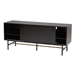 Baxton Studio Truett Modern Dark Brown Finished Wood and Two-Tone Black and Gold Metal TV Stand - BSOLCF20271-Dark Brown-TV Stand