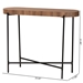 Baxton Studio Savion Modern Industrial Walnut Brown Finished Wood and Black Metal Console Table - BSOLCF20448-Console Table