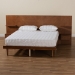 Baxton Studio Graham Mid-Century Modern Transitional Ash Walnut Finished Wood Queen Size Platform Storage Bed with Built-In Nightstands - BSOMG0107-Ash Walnut-Queen