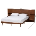 Baxton Studio Graham Mid-Century Modern Transitional Ash Walnut Finished Wood Queen Size Platform Storage Bed with Built-In Nightstands - BSOMG0107-Ash Walnut-Queen