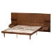 Baxton Studio Graham Mid-Century Modern Transitional Ash Walnut Finished Wood Queen Size Platform Storage Bed with Built-In Nightstands - BSOMG0107-Ash Walnut-Queen