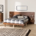 Baxton Studio Graham Mid-Century Modern Transitional Ash Walnut Finished Wood Queen Size Platform Storage Bed with Built-In Nightstands - BSOMG0107-Ash Walnut-Queen