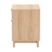 Baxton Studio Elsbeth Mid-Century Modern Light Brown Finished Wood and Natural Rattan 1-Drawer End Table - BSOLC22040701-Rattan-ET