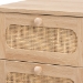 Baxton Studio Elsbeth Mid-Century Modern Light Brown Finished Wood and Natural Rattan 1-Drawer End Table - BSOLC22040701-Rattan-ET