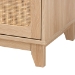 Baxton Studio Elsbeth Mid-Century Modern Light Brown Finished Wood and Natural Rattan 1-Drawer End Table - BSOLC22040701-Rattan-ET