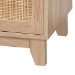Baxton Studio Elsbeth Mid-Century Modern Light Brown Finished Wood and Natural Rattan 2-Door TV Stand - BSOLC22040702-Rattan-TV Stand