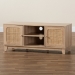 Baxton Studio Elsbeth Mid-Century Modern Light Brown Finished Wood and Natural Rattan 2-Door TV Stand - BSOLC22040702-Rattan-TV Stand