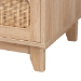 Baxton Studio Elsbeth Mid-Century Modern Oak Brown Finished Wood and Natural Rattan 5-Drawer Storage Cabinet - BSOLC22040704-Rattan-5DW Cabinet