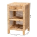 bali & pari Bella Modern Bohemian Natural Brown Mahogany Wood and Natural Rattan 1-Drawer Nightstand - BSOBella-Mahogany-SM-NS