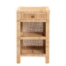 bali & pari Bella Modern Bohemian Natural Brown Mahogany Wood and Natural Rattan 1-Drawer Nightstand - BSOBella-Mahogany-SM-NS