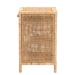 bali & pari Bella Modern Bohemian Natural Brown Mahogany Wood and Natural Rattan 1-Drawer Nightstand - BSOBella-Mahogany-SM-NS