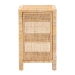 bali & pari Bella Modern Bohemian Natural Brown Mahogany Wood and Natural Rattan 1-Drawer Nightstand - BSOBella-Mahogany-SM-NS