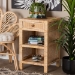 bali & pari Bella Modern Bohemian Natural Brown Mahogany Wood and Natural Rattan 1-Drawer Nightstand - BSOBella-Mahogany-SM-NS