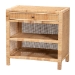 Baxton Studio Bella Modern Bohemian Natural Brown Mahogany Wood and Natural Rattan 1-Drawer Console Table