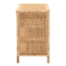 bali & pari Bella Modern Bohemian Natural Brown Mahogany Wood and Natural Rattan 1-Drawer Console Table - BSOBella-Mahogany-Console