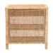 bali & pari Bella Modern Bohemian Natural Brown Mahogany Wood and Natural Rattan 1-Drawer Console Table - BSOBella-Mahogany-Console