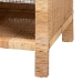 bali & pari Bella Modern Bohemian Natural Brown Mahogany Wood and Natural Rattan 1-Drawer Console Table - BSOBella-Mahogany-Console