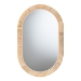 Baxton Studio Bella Modern Bohemian Natural Brown Mahognay Wood and Natural Rattan Oval Mirror
