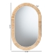 bali & pari Bella Modern Bohemian Natural Brown Mahogany Wood and Natural Rattan Oval Mirror - BSOBella-Hardwood-Oval-Mirror