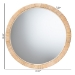 bali & pari Bella Modern Bohemian Natural Brown Mahogany Wood and Natural Rattan Round Mirror - BSOBella-Hardwood-Round-Mirror