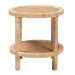 bali & pari Bella Modern Bohemian Natural Brown Mahogany Wood and Natural Rattan 2-Tier End Table - BSOBella-Rattan-ET