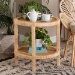 bali & pari Bella Modern Bohemian Natural Brown Mahogany Wood and Natural Rattan 2-Tier End Table - BSOBella-Rattan-ET