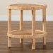 bali & pari Bella Modern Bohemian Natural Brown Mahogany Wood and Natural Rattan 2-Tier End Table - BSOBella-Rattan-ET