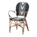 Baxton Studio Wallis Modern French Two-Tone Black and White Weaving and Natural Rattan Indoor Dining Chair