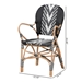 bali & pari Wallis Modern French Two-Tone Black and White Weaving and Natural Rattan Indoor Dining Chair - BSOBC010-W3-Rattan-DC Arm