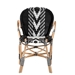 bali & pari Wallis Modern French Two-Tone Black and White Weaving and Natural Rattan Indoor Dining Chair - BSOBC010-W3-Rattan-DC Arm
