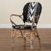 bali & pari Wallis Modern French Two-Tone Black and White Weaving and Natural Rattan Indoor Dining Chair - BSOBC010-W3-Rattan-DC Arm