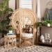 bali & pari Ediva Modern Bohemian Natural Brown Rattan Peacock Accent Chair - BSOPeacock-001-Rattan-AC