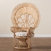 bali & pari Ediva Modern Bohemian Natural Brown Rattan Peacock Accent Chair - BSOPeacock-001-Rattan-AC
