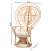 bali & pari Fedra Modern Bohemian Natural Brown Rattan Peacock Accent Chair - BSOPeacock-006-Rattan-AC