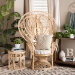 bali & pari Fedra Modern Bohemian Natural Brown Rattan Peacock Accent Chair - BSOPeacock-006-Rattan-AC