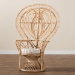 bali & pari Fedra Modern Bohemian Natural Brown Rattan Peacock Accent Chair - BSOPeacock-006-Rattan-AC