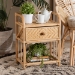 bali & pari Kobie Modern Bohemian Natural Brown Rattan 1-Drawer Nightstand - BSOKobie-Rattan-NS