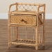 bali & pari Kobie Modern Bohemian Natural Brown Rattan 1-Drawer Nightstand - BSOKobie-Rattan-NS