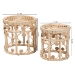 bali & pari Bowie Modern Bohemian Natural Brown Rattan 2-Piece Nesting End Table Set - BSORT010-Rattan-Nesting Table