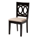 Baxton Studio Sanne Modern Beige Fabric and Espresso Brown Finished Wood 5-Piece Dining Set - BSOSanne-Sand/Dark Brown-5PC Dining Set