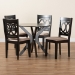 Baxton Studio Sanne Modern Beige Fabric and Espresso Brown Finished Wood 5-Piece Dining Set - BSOSanne-Sand/Dark Brown-5PC Dining Set