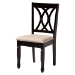 Baxton Studio Maya Modern Beige Fabric and Espresso Brown Finished Wood 5-Piece Dining Set - BSOMaya-Sand/Dark Brown-5PC Dining Set