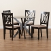 Baxton Studio Maya Modern Beige Fabric and Espresso Brown Finished Wood 5-Piece Dining Set - BSOMaya-Sand/Dark Brown-5PC Dining Set