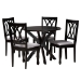 Baxton Studio Maya Modern Grey Fabric and Espresso Brown Finished Wood 5-Piece Dining Set