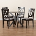 Baxton Studio Maya Modern Grey Fabric and Espresso Brown Finished Wood 5-Piece Dining Set - BSOMaya-Grey/Dark Brown-5PC Dining Set